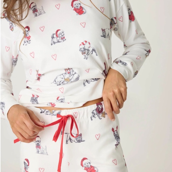 NWT PJ SALVAGE CANDYCANE LANE PUP PAJAMA SET SIZE MEDIUM - Picture 1 of 6